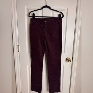 Talbots Pants 8 Womens Plus Heritage Velveteen Burgundy Straight Leg Mid Rise